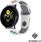 Siliconen Smartwatch bandje - Geschikt voor  Samsung Galaxy Watch sport band 41mm / 42mm - wit kleurrijk - Strap-it Horlogeband / Polsband / Armband