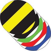 Stip gestreept 20 stuks Wit & Zwart  ø 60 mm Anti-slip-vloersticker