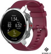 Siliconen Smartwatch bandje - Geschikt voor  Polar Grit X / Vantage M siliconen bandje - donkerrood - Strap-it Horlogeband / Polsband / Armband