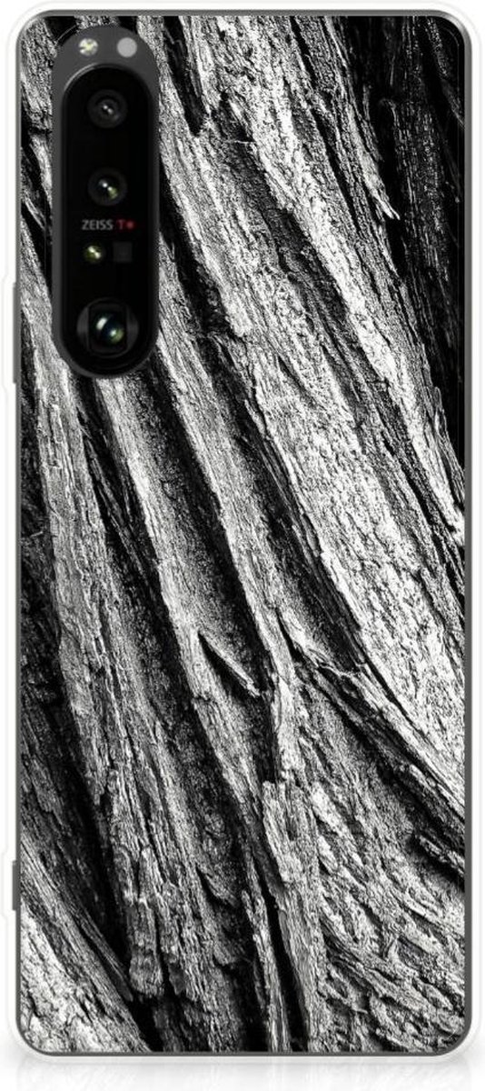 Back Cover voor Bumper Hoesje Sony Xperia 1 III Boomschors Grijs