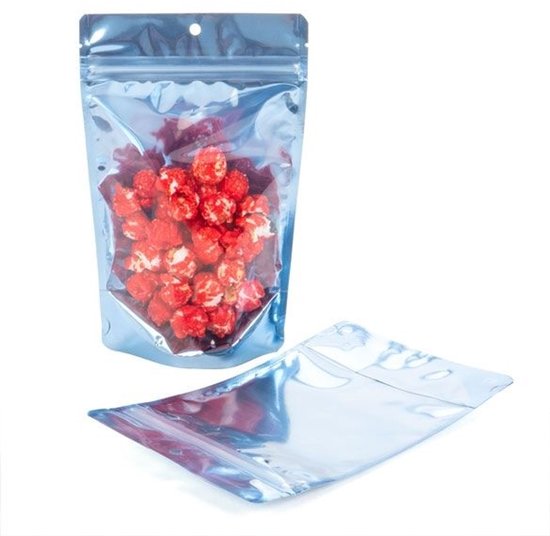 Stazakken Transparant/Blauw 13x7,9x20,6cm - 113 gram (100 stuks) — afbeelding 2