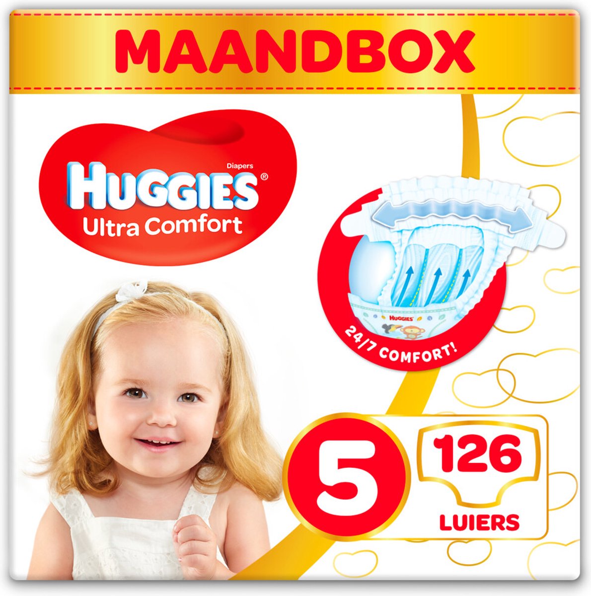 Goedkoopste Huggies Ultra Comfort luiers - Maat 5 (11 tot 25 kg) - 126 stuks - Voordeelverpakking