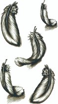 Tattoo rich feathers - plaktattoo - tijdelijke tattoo - 10.5 cm x 6 cm (L x B)