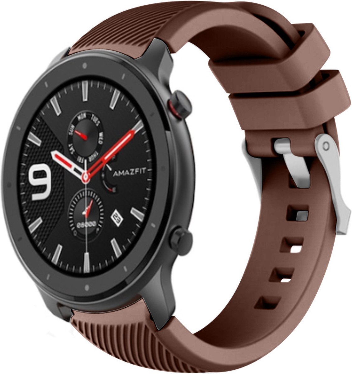 Silicone Band – Geschikt voor Xiaomi Amazfit GTR 42mm – Koffiebruin
