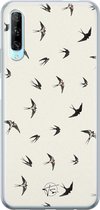 Huawei P Smart Pro hoesje - Vogels / Birds - Siliconen - Soft Case Telefoonhoesje - Print - Beige