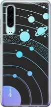 Huawei P30 hoesje - Universe space - Siliconen - Soft Case Telefoonhoesje - Print - Transparant