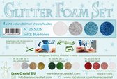 LeCrea - Glitter Foam Set 3 - 4 vl A4 blauw / wit / zilver 25.5206