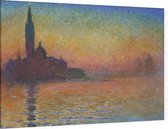 San Giorgio Maggiore in de schemering, Claude Monet - Foto op Canvas - 90 x 60 cm