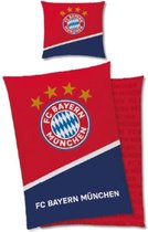 Bayern München - Dekbedovertrek - Eenpersoons - 140x200 cm + 1 kussensloop 70x80 cm - Rood/Blauw - Nieuwe Collectie!
