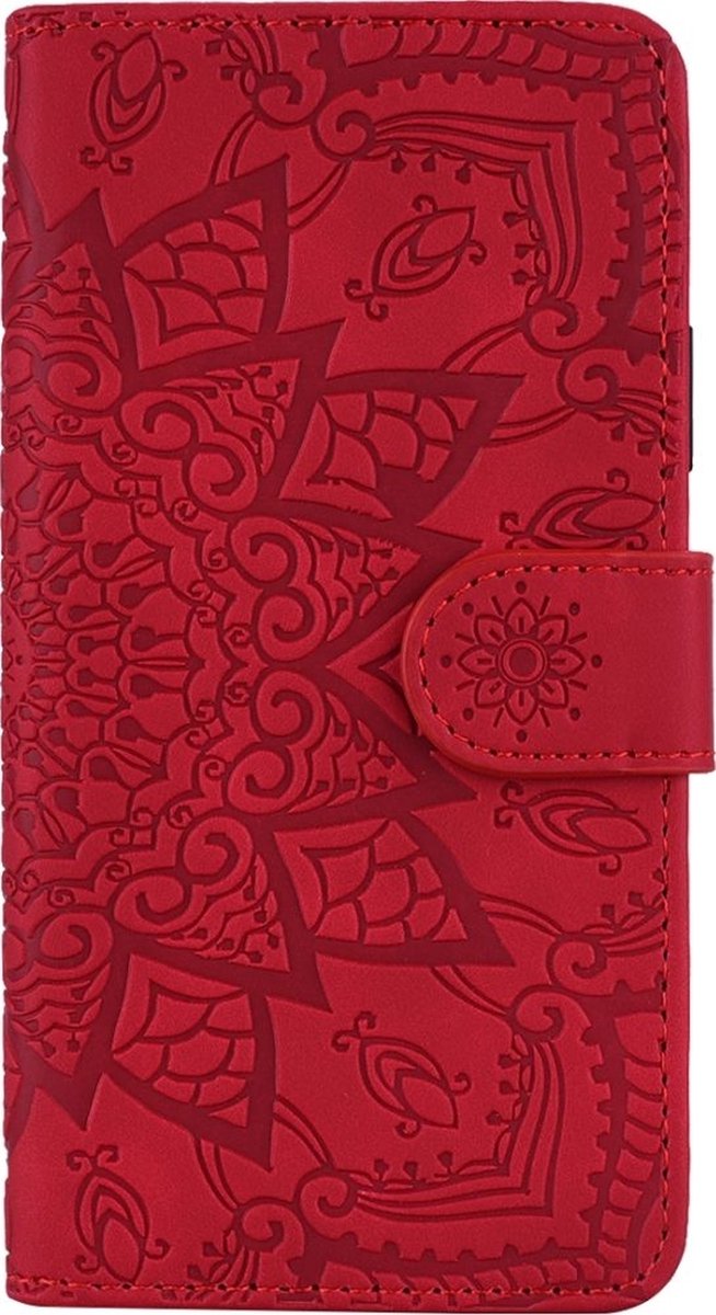 Mobigear Telefoonhoesje geschikt voor Apple iPhone 11 Pro Hoesje | Mobigear Mandala Bookcase Portemonnee | Pasjeshouder voor 3 Pasjes | Telefoonhoesje voor Pinpas / OV Kaart / Rijbewijs - Rood