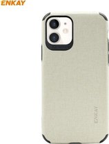 Voor iPhone 11 ENKAY ENK-PC031 Business Series Denim Texture PU-leer + TPU Soft Slim Case Cover (Beige)