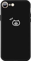Voor iPhone SE 2020/8/7 Small Pig Pattern Colorful Frosted TPU telefoon beschermhoes (zwart)