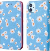 Voor iPhone 11 Glittering Daisy magnetische horizontale flip lederen tas met houder & kaartsleuven en fotolijst (blauw)