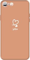 Voor iPhone 6s / 6 Love-heart Letter Pattern Colorful Frosted TPU telefoon beschermhoes (Coral Orange)