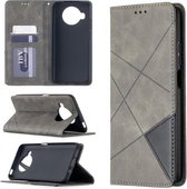 Voor Xiaomi Mi 10T Lite 5G Rhombus-textuur Horizontale magnetische lederen hoes met houder en kaartsleuven (grijs)