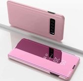 Voor LG V60 vergulde spiegel horizontale flip lederen tas met houder (rose goud)