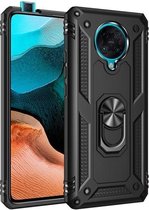 Voor Geschikt voor Xiaomi Redmi K30 Pro schokbestendige TPU + pc-beschermhoes met 360 graden roterende houder (zwart)