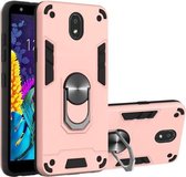 Voor LG K30 (2019) / X320 / Aristo 4 / Escape Plus 2 in 1 Armor Series PC + TPU beschermhoes met ringhouder (rose goud)