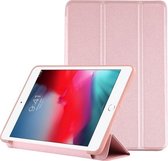 PU-plastic bodembehuizing Opvouwbare vervorming Links en rechts Flip lederen tas met drievoudige beugel & Smart Sleep voor iPad mini 2019 (Rose Gold)