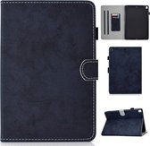 Voor iPad 10,2 inch effen kleur horizontale flip lederen tas met houder & kaartsleuven & pennensleuf & slaap / wekfunctie (Darrk blauw)