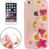 Voor iPhone 6 Plus & 6s Plus Epoxy druipend geperst Real Dried Flower Zachte transparante TPU beschermhoes