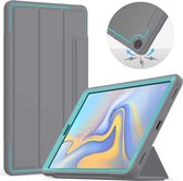 Voor Samsung Galaxy Tab A 10.1 (2019) T510 / T515 Acryl + TPU Horizontale Flip Smart Leather Case met Drievoudige houder & Pennensleuf & Wek- / slaapfunctie (lichtblauw + grijs)