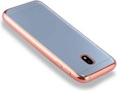 Voor Galaxy J3 (2017) (EU-versie) Galvaniserende zijde TPU beschermende achterkant van de behuizing (roségoud)