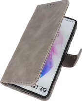 Wicked Narwal | bookstyle / book case/ wallet case Wallet Cases Hoesje voor Samsung S21 Grijs