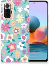 Leuk TPU Back Case Xiaomi Redmi Note 10 Pro GSM Hoesje met Tekst Flower Power