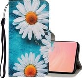 Voor Galaxy S10 3D Gekleurde Tekening Horizontale Flip PU Lederen Case met Houder & Kaartsleuven & Portemonnee (Chrysanthemum)