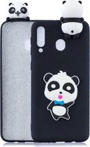 Voor Galaxy A40 3D Cartoon Pattern Shockproof TPU beschermhoes (Blue Bow Panda)