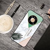 Voor Huawei Mate 40 Pro + Frosted Fashion Marble Shockproof TPU beschermhoes (绿 白草)