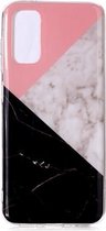 Voor Galaxy S20 Marble Pattern Soft TPU beschermhoes (roze zwarte kleuraanpassing)
