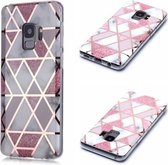 Voor Galaxy S9 Plating Marble Pattern Soft TPU beschermhoes (roze)