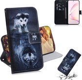 Voor Galaxy Note 10 Lite (A81) 3D Gekleurde Tekening Horizontale Flip Leren Case met Houder & Kaartsleuf & Portemonnee (Wolf en Hond)