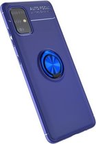 Voor Galaxy A51 Lenuo schokbestendige TPU beschermhoes met onzichtbare houder (blauw)