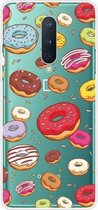 Voor OnePlus 8 schokbestendig geverfd transparant TPU beschermhoes (donuts)