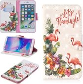 3D Gekleurde Tekening Patroon Horizontale Leren Flip Case voor iPhone 7 Plus & 8 Plus, met Houder & Kaartsleuven & Portemonnee (Engelse Flamingo)