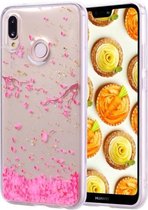 Cartoon patroon goudfolie stijl Dropping Glue TPU zachte beschermhoes voor Huawei P20 Lite (Sakura)