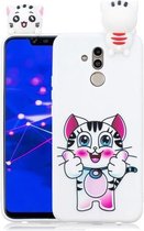 Voor Huawei Mate 20 Lite schokbestendig Cartoon TPU beschermhoes (kat)