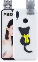 Voor Huawei Honor 10 Lite 3D Cartoon patroon schokbestendig TPU beschermhoes (kleine zwarte kat)