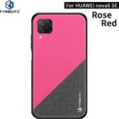 Voor Huawei Nova 6 SE PINWUYO Rong-serie schokbestendige pc + TPU + beschermhoes van chemische vezeldoek (rood)