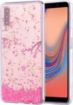 Cartoon patroon goudfolie stijl Dropping Glue TPU zachte beschermhoes voor Galaxy A70 (Sakura)