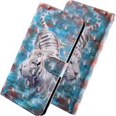 3D Gekleurde Tekening Patroon Horizontale Flip Leren Case met Houder & Kaartsleuven & Portemonnee & Lanyard voor Galaxy A80 / A90 (Downhill Tiger)