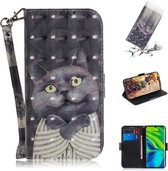 Voor Xiaomi Mi Note10 Pro 3D Schilderen Horizontale Flip Leren Case met Houder & Kaartsleuf & Portemonnee & Lanyard (omarm de kat)