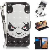 3D-schilderijpatroon Gekleurde tekening Horizontale lederen flip-hoes met houder & kaartsleuven & portemonnee voor Huawei P20 Lite (2019) / Nova 5i (Angry Bear)