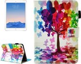 Voor iPad 9.7 (2018) & iPad 9.7 (2017) & Air 2 / Air Butterfly Tree Pattern Horizontale Flip lederen hoes met houder & portemonnee & kaartsleuven & Slaap / Wekfunctie & Pengleuf