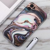 Voor iPhone 11 aquarel marmerpatroon IMD TPU mobiele telefoonhoes (goud)