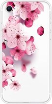 Voor iPhone SE 2020/8/7 gekleurd tekeningpatroon zeer transparant TPU beschermhoes (kersenbloesems)