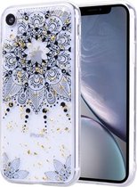 Goudfoliestijl Dropping Glue TPU zachte beschermhoes voor iPhone XR (Datura)